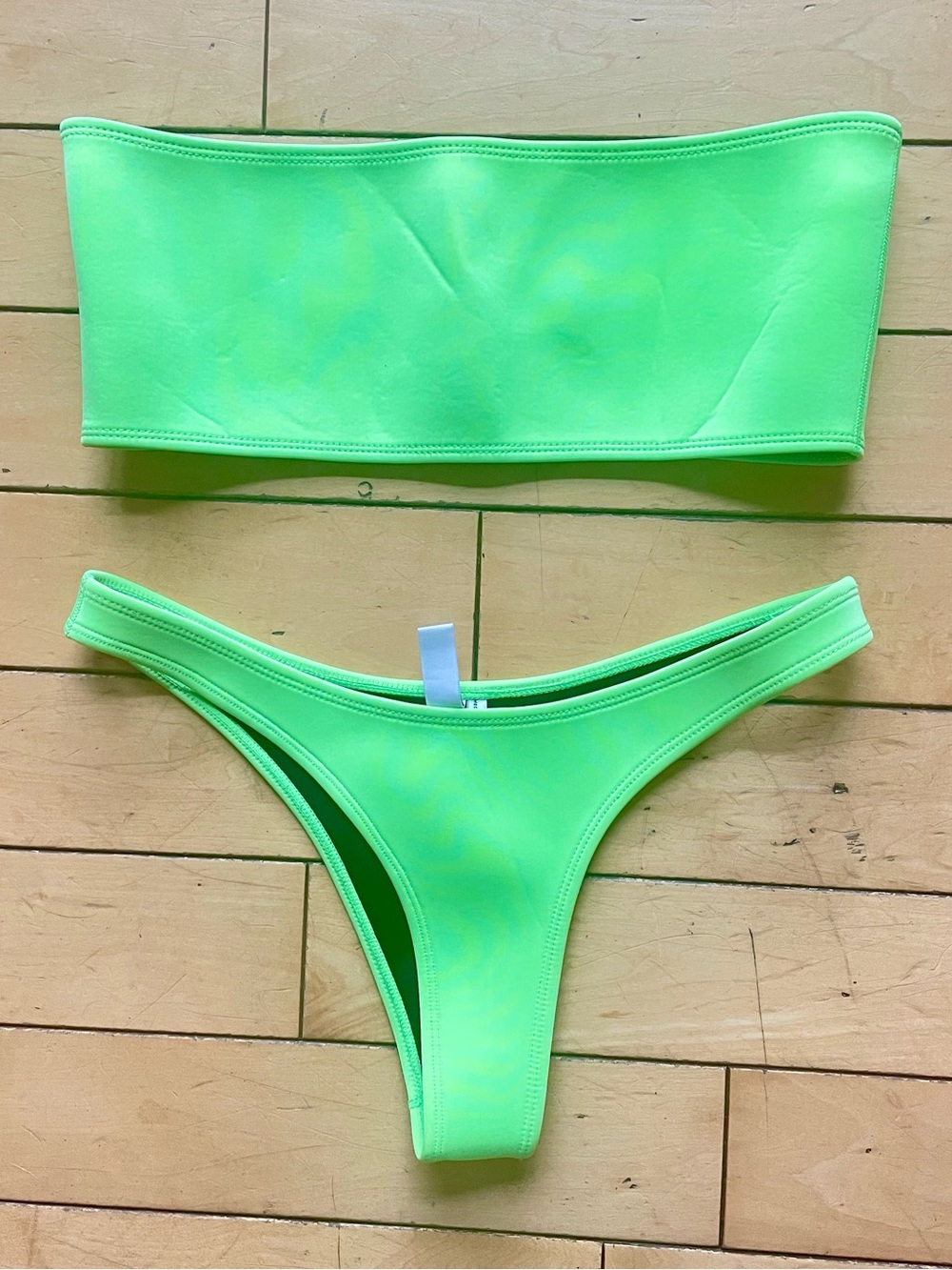 HOAKA - Neon Green Bandeau Bikini Set